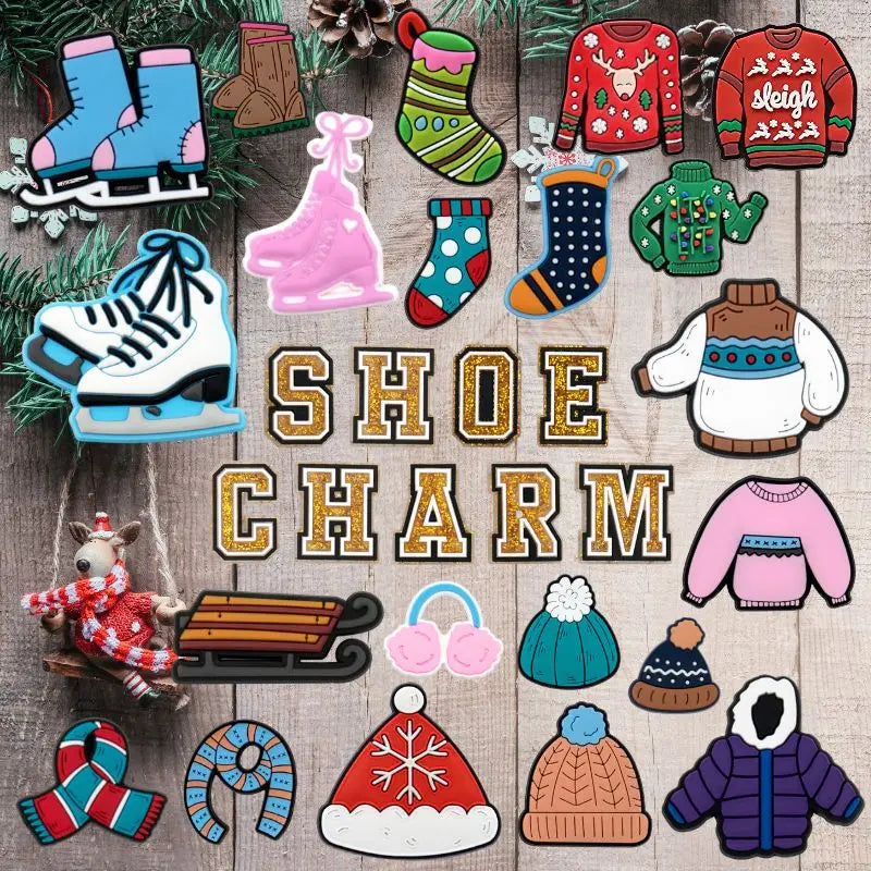Wholesale Supplier Designer DIY Xmas Ornaments Decor Flex PVC Clogs Sandals Accessory for Christmas Party Family Bulk