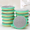 Double-sided Polyester Eco-Friendly Kitchen Scouring Pad with Brush for Dish and Pan Cleaning Strong Cleaning Capacity