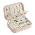 Luxury Custom Logo Jewelry Box Organizer Zipper White Pink Small Travel Portable PU Leather Earrings Ring Jewellery Gift Case