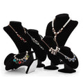 Wholesale Boutique Flat Velvet Necklace Bust Jewelry Display Tray Stand Black Grey and Black for Shop
