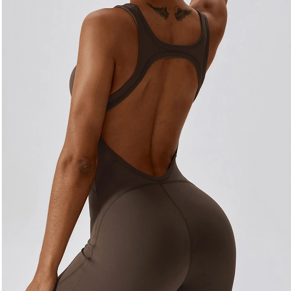 Women's Yoga Jumpsuit Fitness One Piece High Elastic Seamless Four-Way Stretch Breathable Polyester/Spandex Active Wear