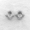 Sterling Silver 5*7mm Semi Mount Stud Earrings Empty Support Blank Claws Setting S925 Base Without Center Stone for DIY Inlay