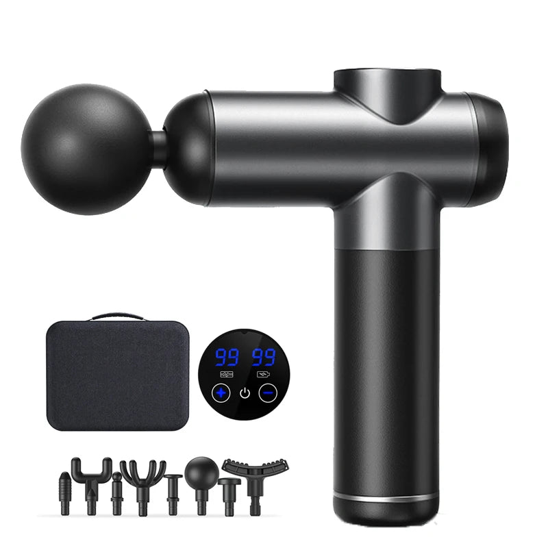 Professional Massage Gun with 8 Massage Heads & 1800mAh Battery 99 Speed Levels for Deep Tissue Muscle Relaxation Whole Body Use