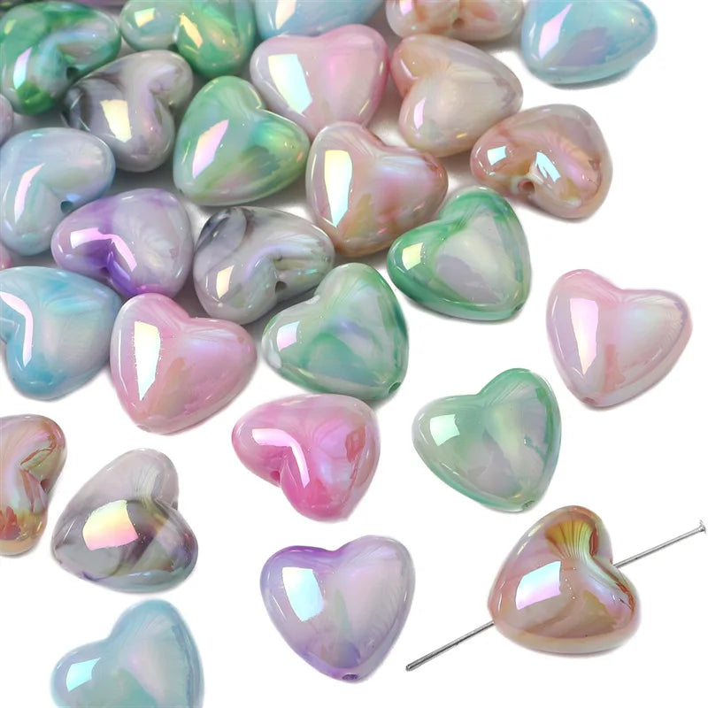 Heart Fantasy Colorful Stereoscopic Horse Shell Peach Pearl Bracelet Necklace DIY Beaded Keychain Chains Jewelry Material