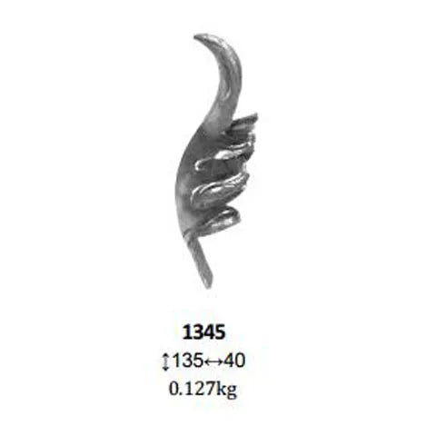 135x40mm Wrought Iron Components Forged Steel Ornamental Leaves  for Staircase Railing Handrail Balcony Gate Fence Parts