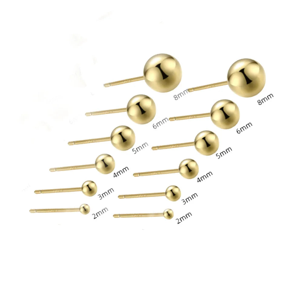 Fashion 925 Sterling Silver Black Ball Stud 2 3 4 5 6mm Earrings Set for Women Earring Jewelry Men Kids