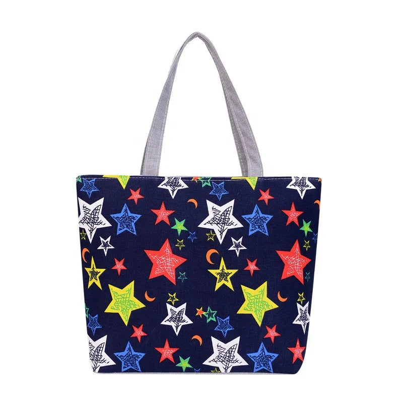 2026 Promotion Hot Sell Cheap Price Light Weight  Printed Handbag Student Laptop Tote Shopping Bag