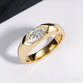 S925 Silver 1ct Marquise-Shaped Moissanite Ring Simple Cool Luxury High-End for Couples