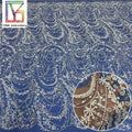 New White Beaded Bridal Tulle Lace With Sequins 100% Polyester Embroidery Beads Lace Fabric Women Wedding Dress Fabric
