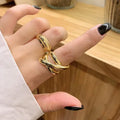 2025 Simple New Gold Stainless Steel Double Layer Ring for Women