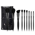 JDK 9 Pcs Professional Black Makeup Brushes Set Foundation Concealer Eyeshadow Brushes Portable Cosmetic Tools Mermaid Brushes