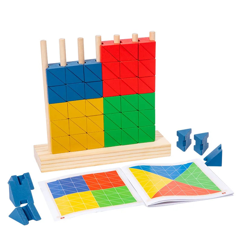Children's 3D Rainbow Building Block Triangle Puzzle Educational Development Creative Game Puzzle Toys for Boys and Girls