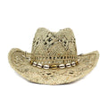 Wholesale Custom Western Hatband Sea Shell Visor Cowboy Straw Blank for Women Men Girls Cowgirls Outdoor Beach Hat