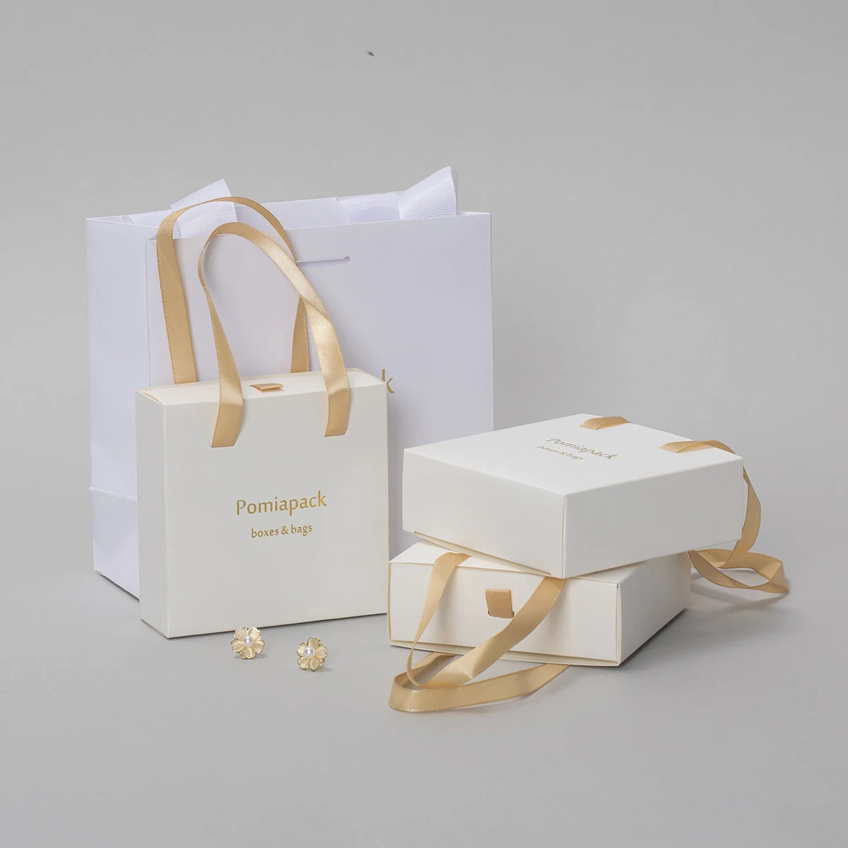 Cream Beige Fashionable Cardboard Paper Jewelry Set Box Jewelry Set Gift Packaging Box with Custom logo
