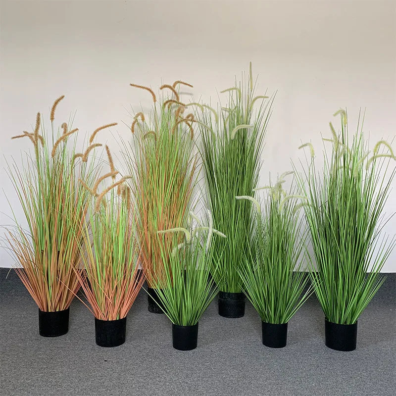 F-G0288 60/90/120cm Decorative Onion Grass Artificial Plant Potted Artificial Grass Long Style Realistic Artificial Grass