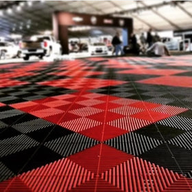 Free Flow Interlocking Vented Garage Tiles Indoor Click Installation Modular Vinyl Flooring for Villas Graphic Design Solution