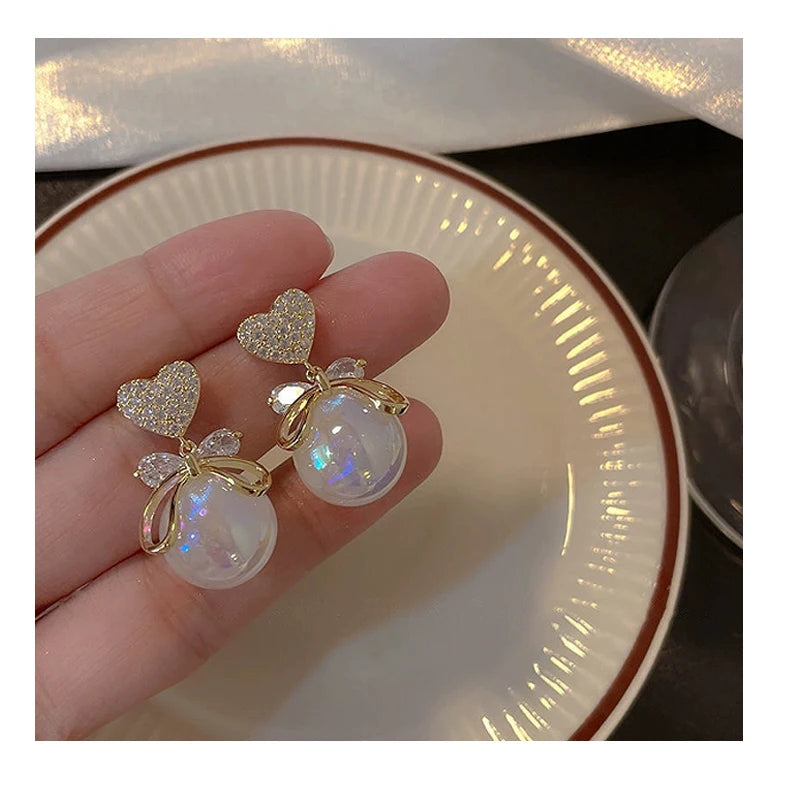 DAIHE 2024 New Arrival Vintage Elegant Fashion Jewelry Women Luxury Pearl Earrings