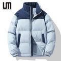Clearance Sales Unisex Streetwear Winter Coat New Fashion Padded Polyester Cotton Stand Collar Oversize Parka Patchwork Design
