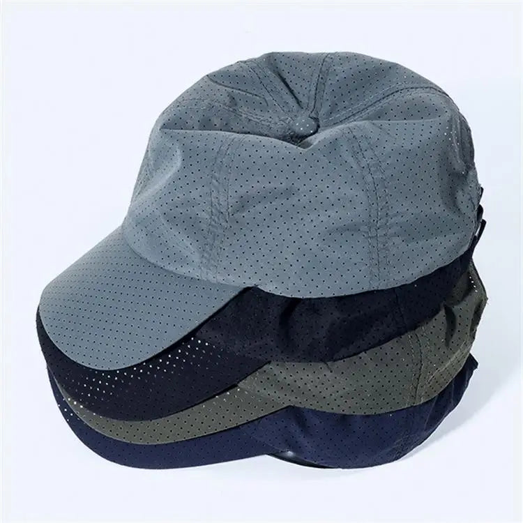 Fast Delivery Casual Outdoor Breathable Net Fabric Dry Fit Mesh Baseball Caps Unisex Men Women Custom Plaid Sport Hats