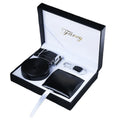 4pcs Men's Gift Set With Box Leather Belt Wallet Key Chain Business Birthday Gifts for Men