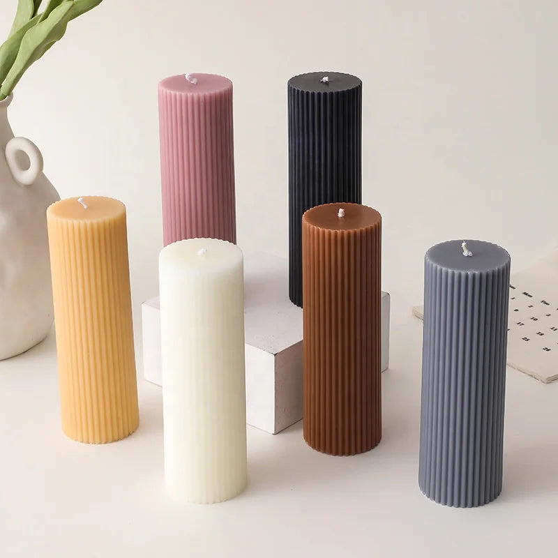 Wholesale Cylindrical Gear Scented Soy Candles Birthday Wedding Home Decor Handmade Pillar Candles