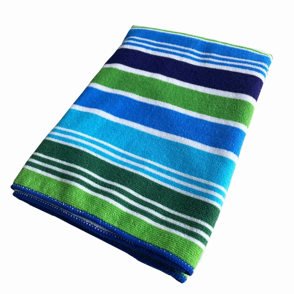 Custom Microfiber Stripe Beach Towel 100% Polyester Quick Dry Swimming Pool Towel