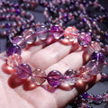 Precious Gemstone Purple Rutilated Quartz Supper 7 Supper Seven Bracelet