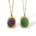 Hot Selling Fashion Lucky Cheap Hand Made Stainless Steel Square Pendant 18 K Gold Plating Necklaces for Women