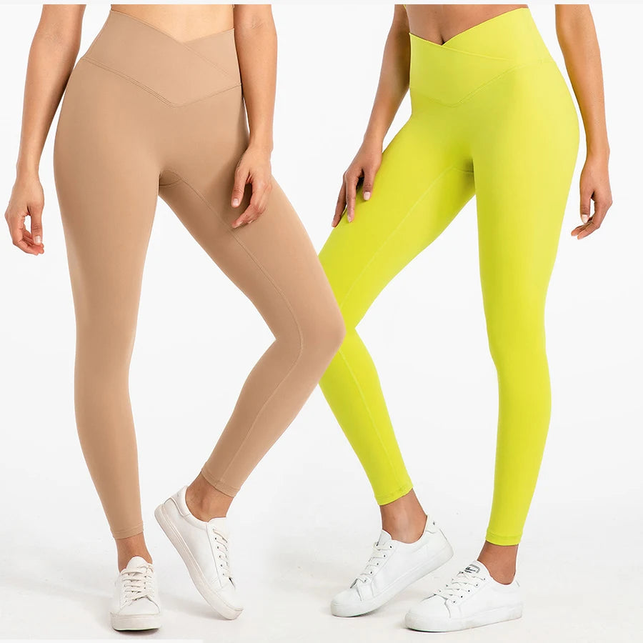 New Arrival LULU Tiktok Young Girl Exercise Sport Panties V-Shape Mid Active Wear Leggings Quick Dry Soft Stretchy Pants