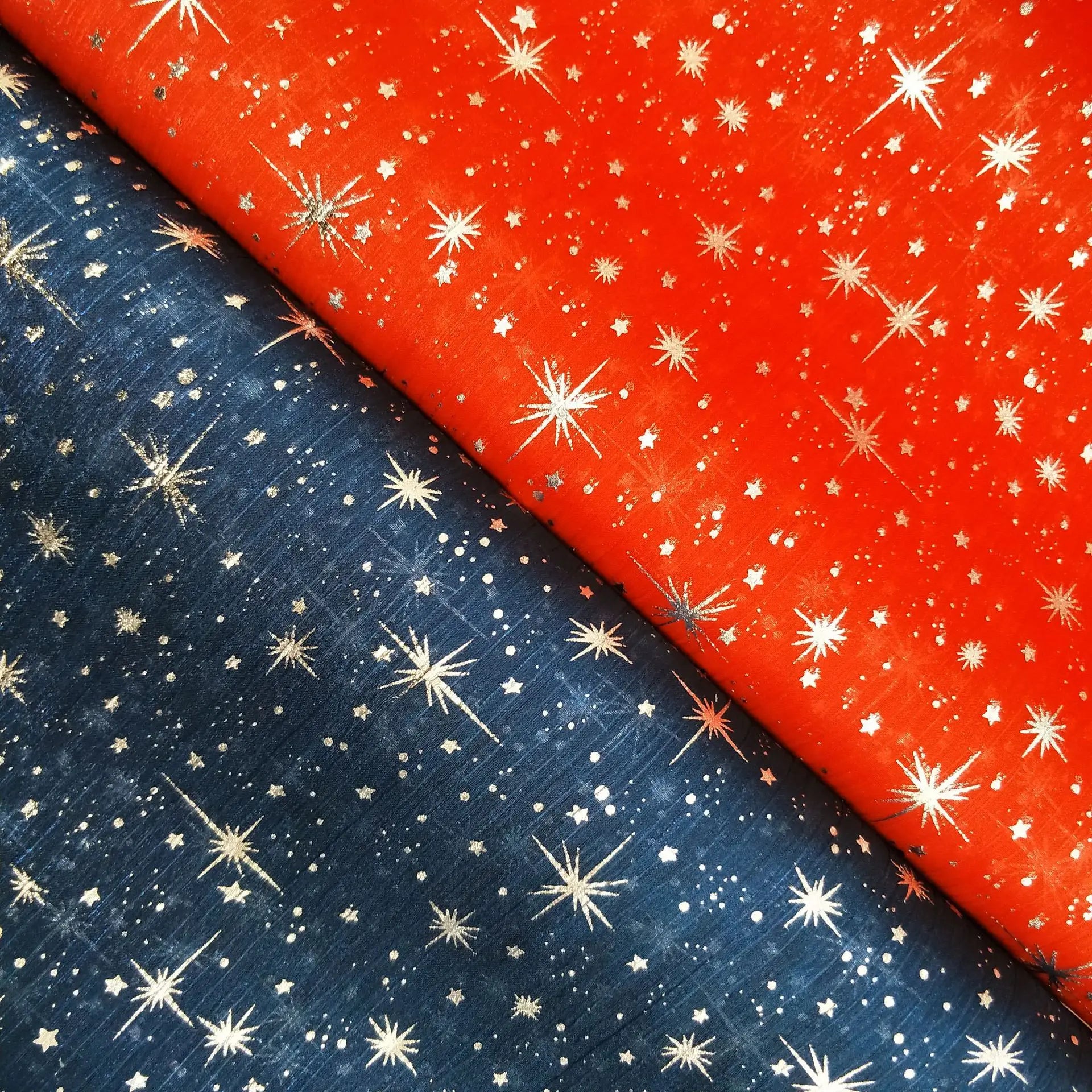 New Arrival Foil Printed Gold Meteor Star Organza Fabric Polyester Wrinkle Crepe Organza Printed Fabric