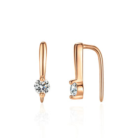 Simple Design 925 Sterling Silver Real D Color Moissanite Earings 0.1Carat Moissanite Earrings for Women