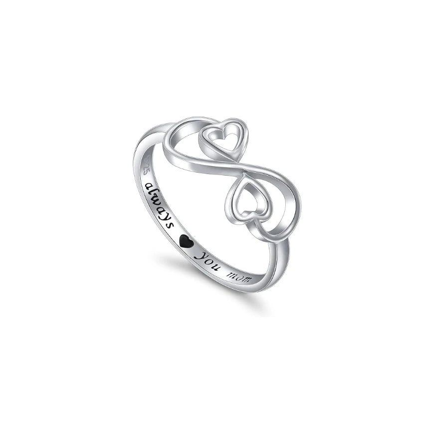 S925 Sterling Silver Cubic Zirconia Ring Bowknot Silver&gold Plated Waterproof Rings for Mother's Gifta Gift for the Beloved