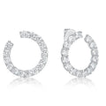 Classic Rhodium Plated Hot Sales New Design Circle Shape Micron Pave White CZ Wedding 925 Sterling Silver Stud Earrings