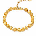 G111 24k Gold Plated Girls Bracelet Jewelry Hollow Out Ball Style Women Bracelet