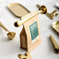 Two-in-one Stainless Steel Coffee Spoon Sealing Clip Kitchen Gold Accessories Recipient Cafe  Decoration J0302-1