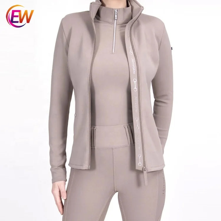 EW Horse Women Equestrian Clothing Lightweight 4-way Stretch Horse Riding Jackets Rihanna Frappuccino Jackets