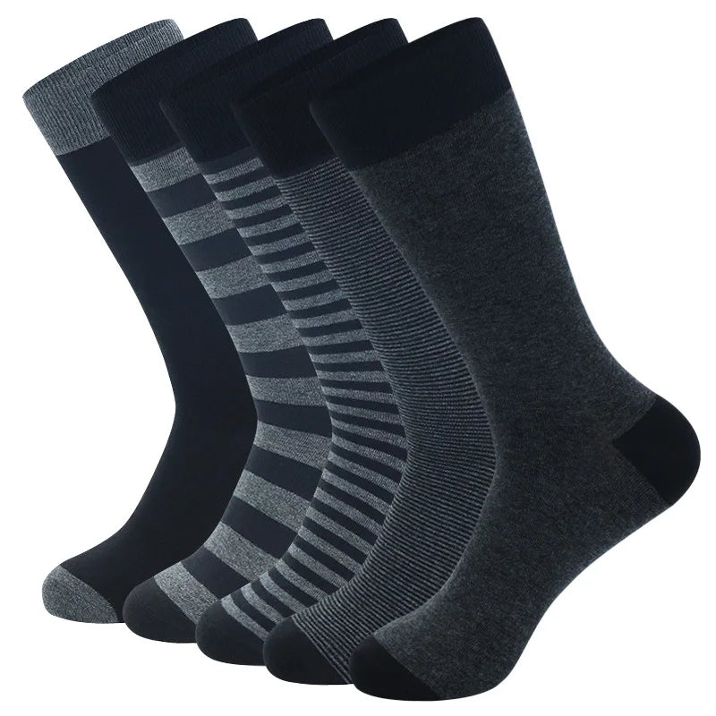 Thick Large Size Striped Solid Color Business Men's Socks