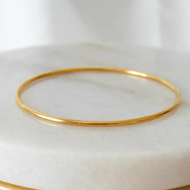 Inspire Jewelry Stainless Steel Classic Round Gold 3MM Single Circle Bangle Simple Style Closed Thin Circle Wire Bracelets Gift