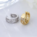 Fantasy Luxury Single Clip on Studs Ear Psj Brass 18k Gold Plated Cubic Zirconia Cuff Earrings for Women Girls