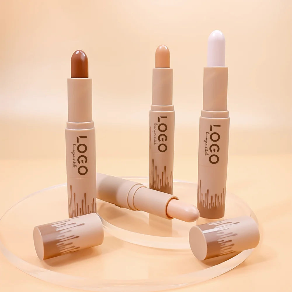 Natural Double-Ended 2 in 1 Highlight Contour Stick Pen Bronzer Shadow Cosmetics Makeup Vegan Priavate Label Contour Stick
