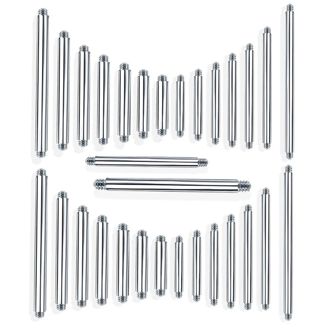 ASTM F136 Titanium 6-42mm External Thread Straight Bar Barbell Replacement Accessories Ear Helix Body Piercing Jewelry 14/16G