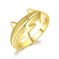 Hip Hop Fish Accessories Jewelry Dropship Suppliers Punk Style Personality Adjustable Gold Shark Ring for Men