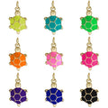 Shiny 18K Gold Filled Enamel Turtle Pendant Sea Life Charm for DIY Jewelry Making Accessories