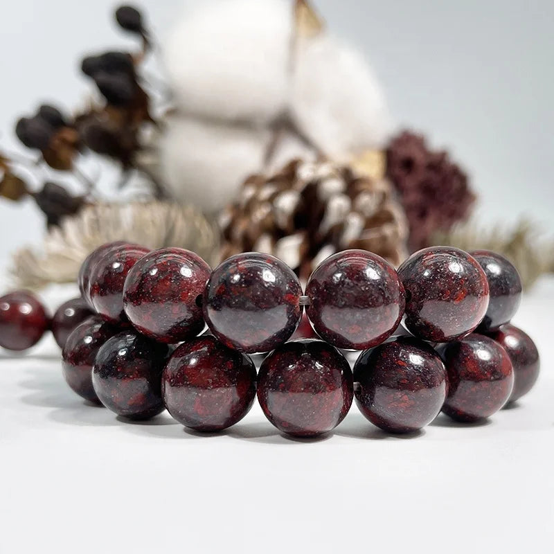 Wholesale Natural Shiny Brecciated Jasper Bloodstone Healing Gemstone Loose Beads
