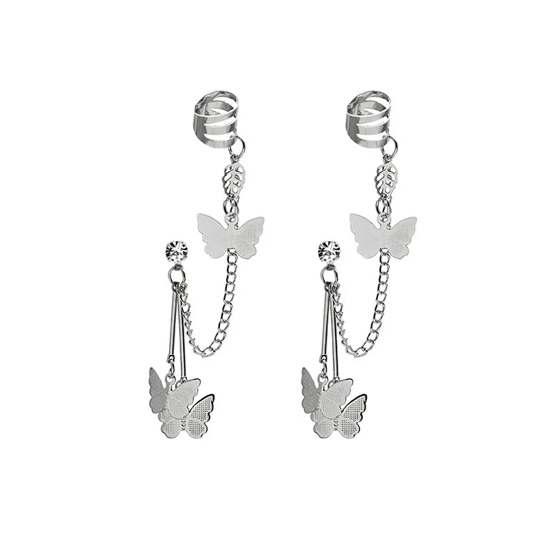 2025 Vintage Chain Tassel Butterfly Earrings Super Fairy Punk Kawaii Earrings for Women