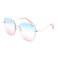 OEM Custom Logo Laser Engraved Unique Rimless Design Sunglasses Trendy Fashion 2026 Latest Sunglasses