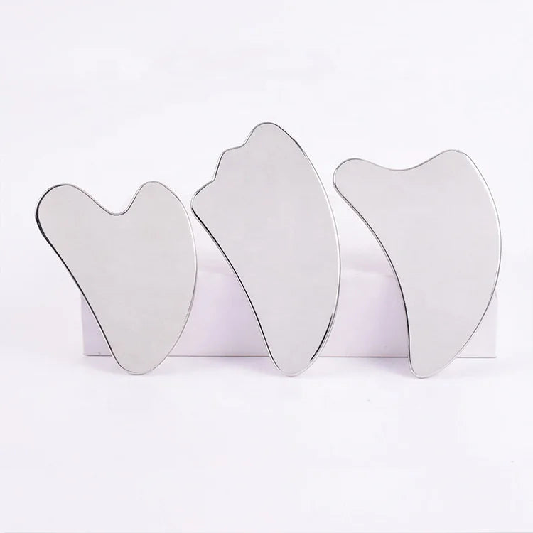 Stainless Steel Gua Sha Facial Tool Scraping Massage Tool for Face With Ridges