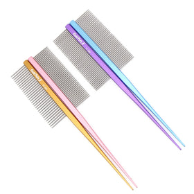Baoli OEM 26x185mm Stainless Steel Rat Tail Comb Removing Lice Needle Grooming for Removes Tangles and Knots Pet Comb