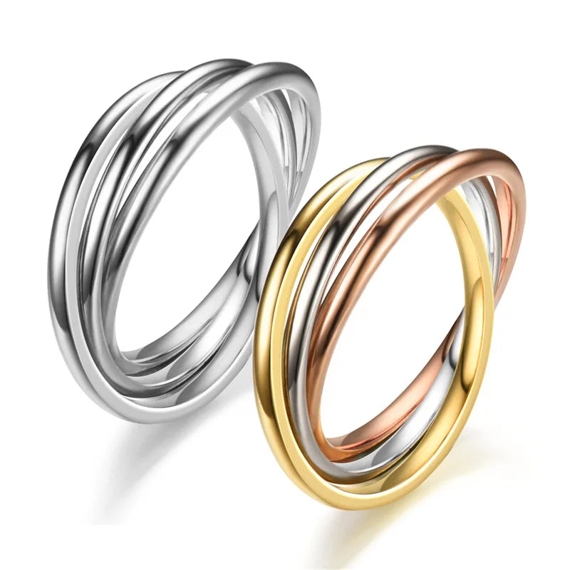 Wholesale European American Stainless Steel Fashionable Ring Couples Creative Geometric Ornaments