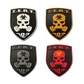 ZERT SKULL Custom 3D PVC Rubber Patch With Luminous Logo Embossed and Printed 2D Design Soft Plastic Iron-on Felt for Clothes